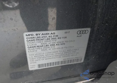 2018 Audi Q3 2.0T Premium/2.0T Sport Premium z USA, uszkodzony, nr VIN WA1BCCFS7JR001843